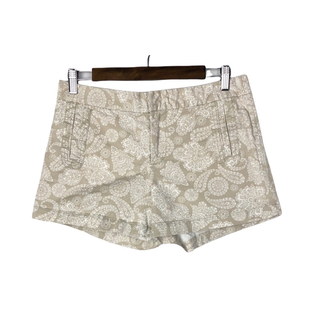 Gap‎ Stretch Khaki & White Paisley Printed Shorts 6